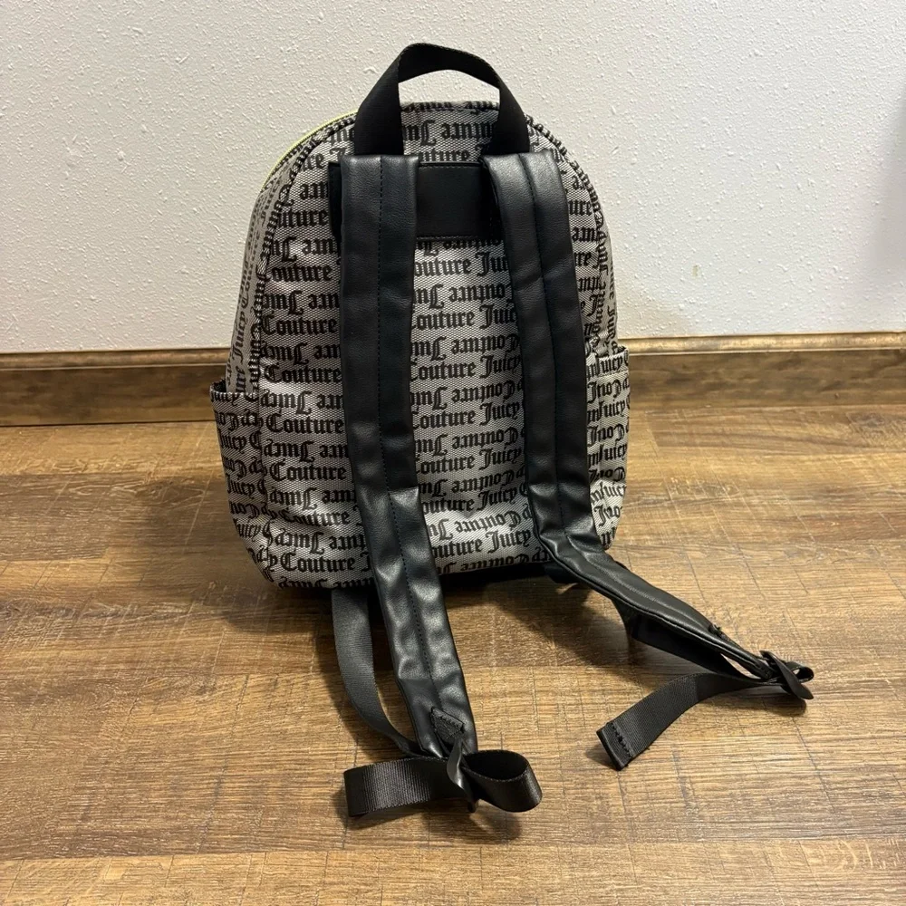 Juicy Couture Neon Yellow-Trim Logo Mini Backpack